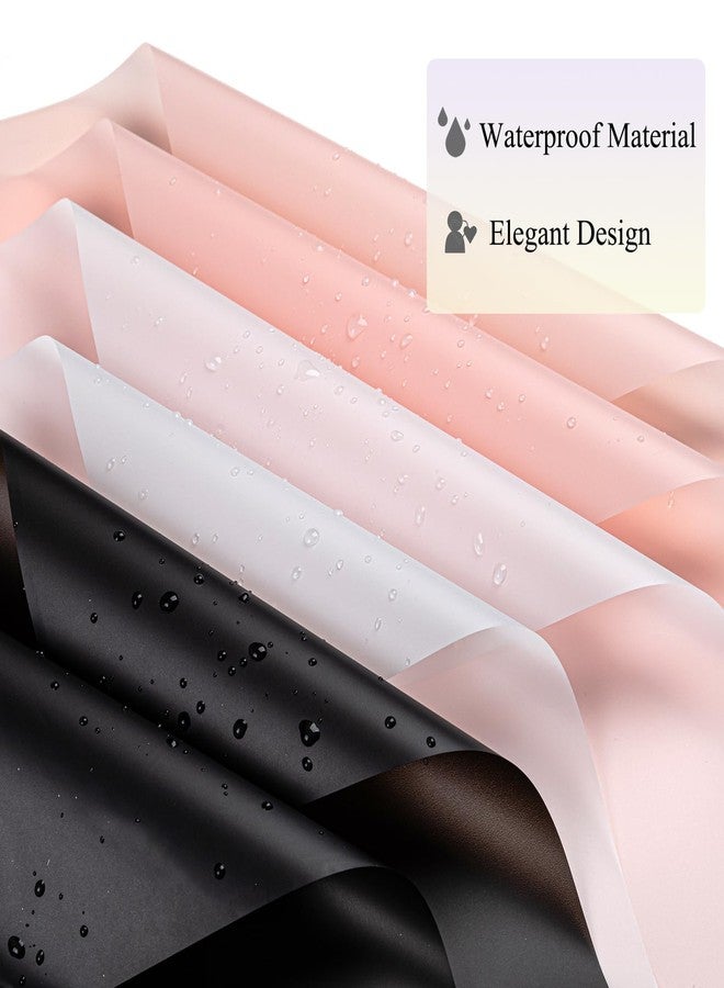 Gloreyan 20 Sheets Black Flower Wrapping Paper, Florist Bouquet DIY Craft Fresh Flower Bouquet Wrap Waterproof Floral Wrapping Gift Box Packaging Material Florist Supplies, 22.8 * 22.8 Inches(Black) - Image 3